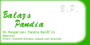 balazs pandia business card